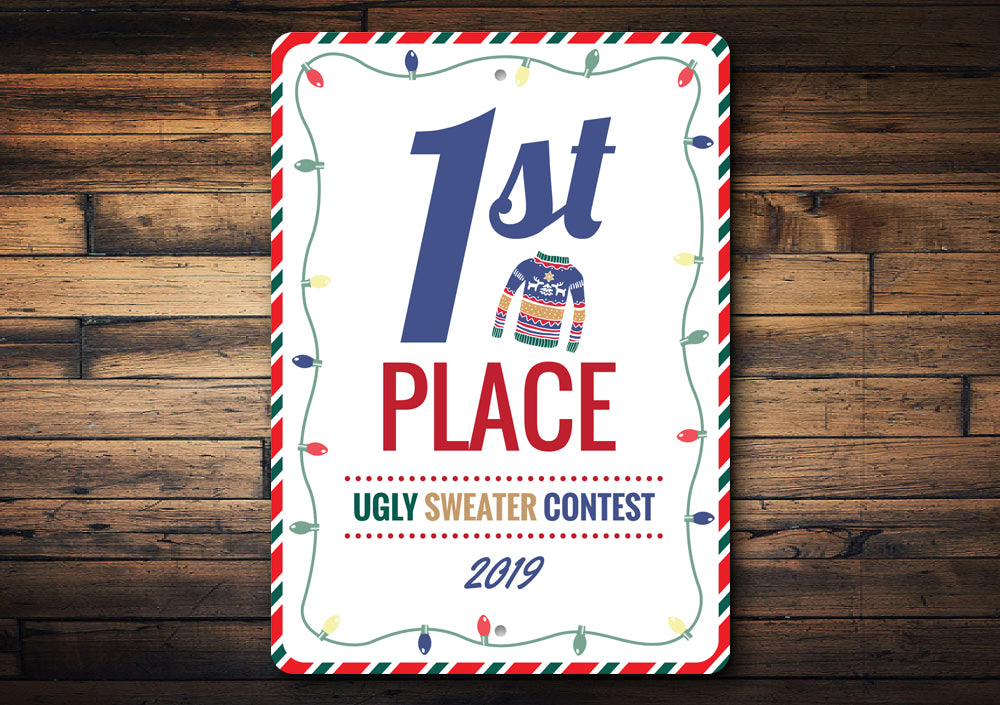 1st Place Ugly Sweater Contest Sign