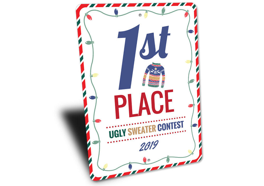 1st Place Ugly Sweater Contest Sign