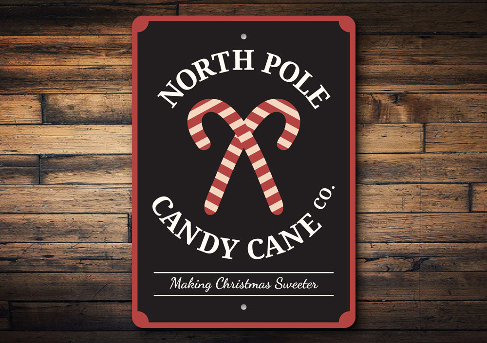 North Pole Candy Cane Company Sign