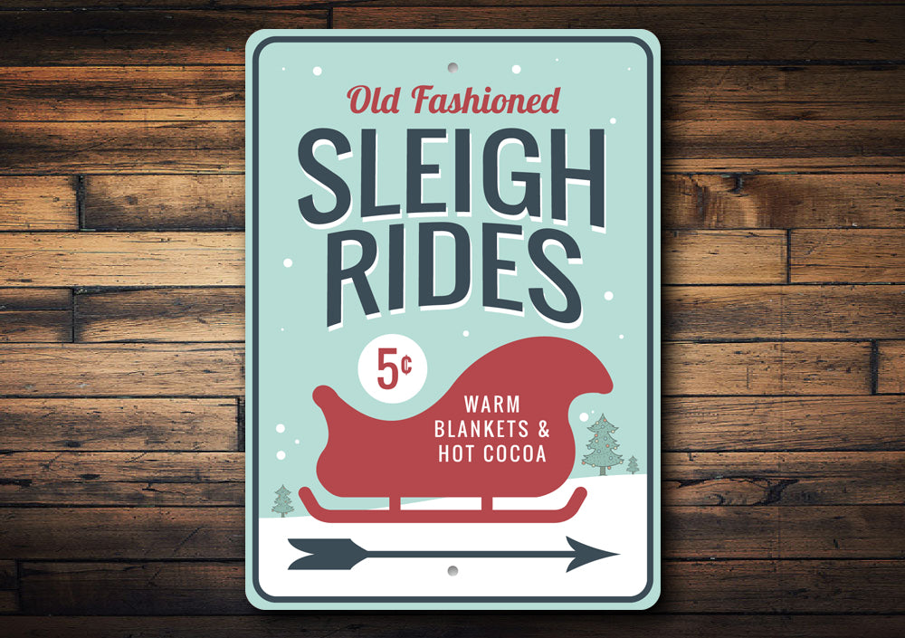 Sleigh Rides Arrow Sign