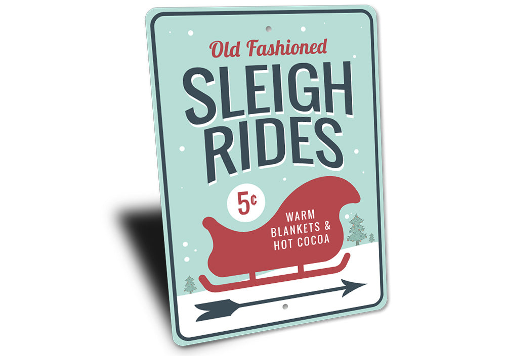 Sleigh Rides Arrow Sign