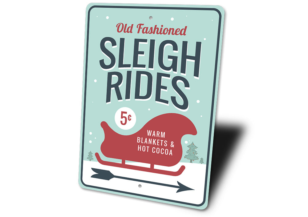 Sleigh Rides Arrow Sign