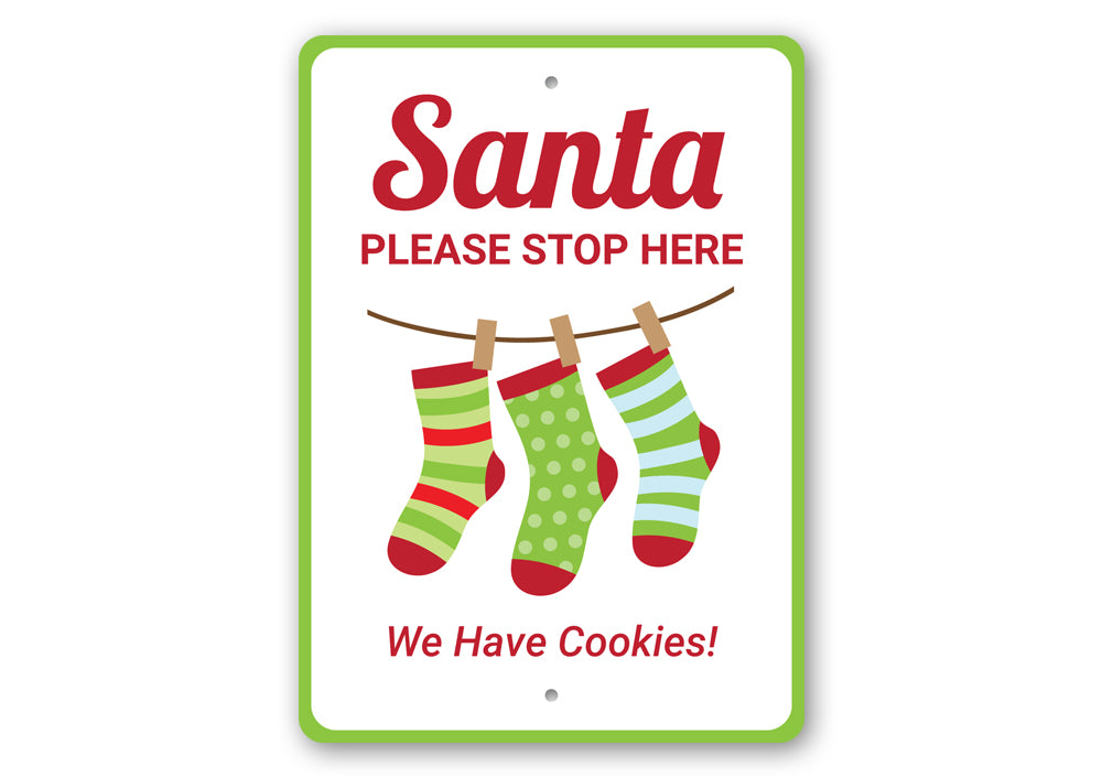 Santa Please Stop Here Christmas Sign
