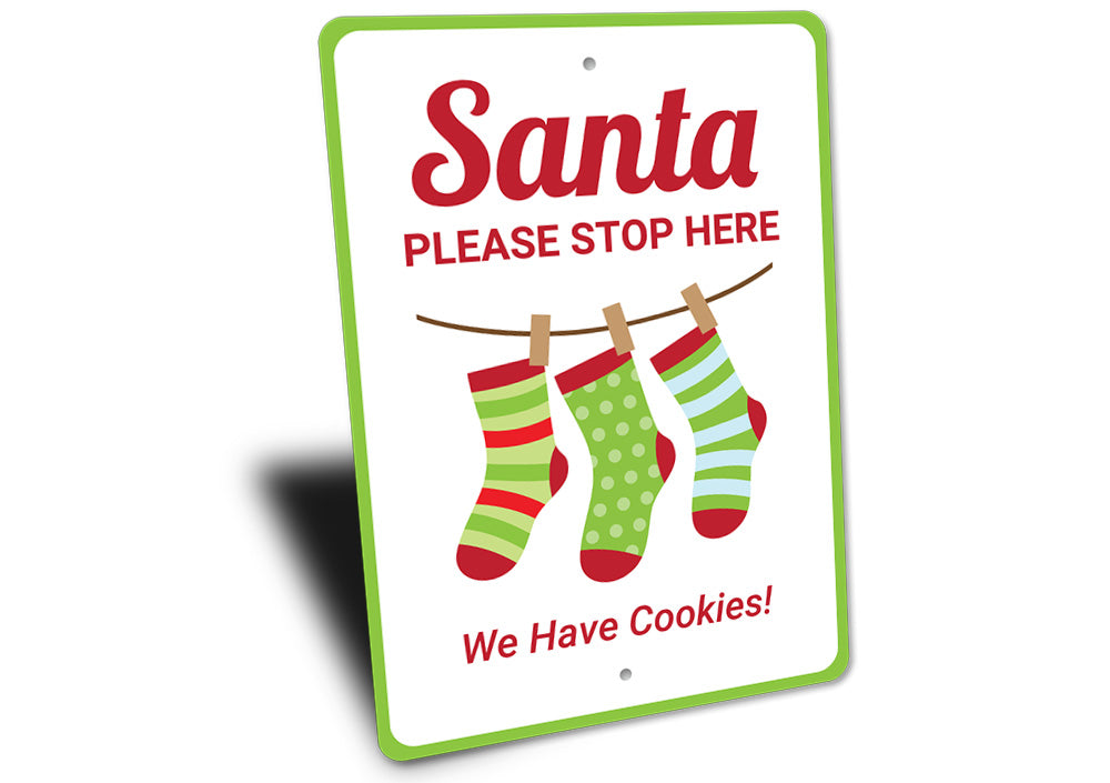 Santa Please Stop Here Christmas Sign