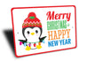 Merry Christmas Happy New Year Sign