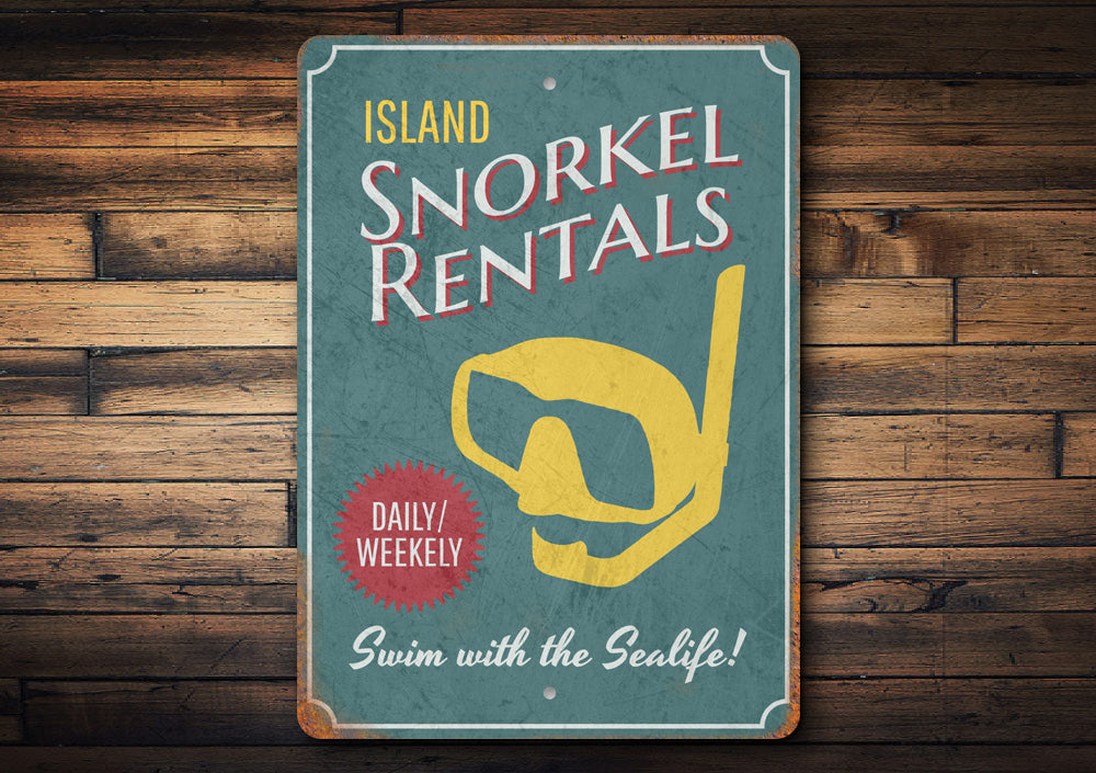 Island Snorkel Rentals Sign Aluminum Sign