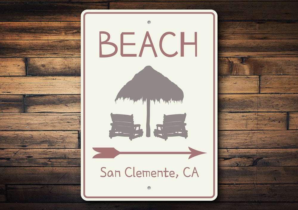 Beach Directional Arrow Sign