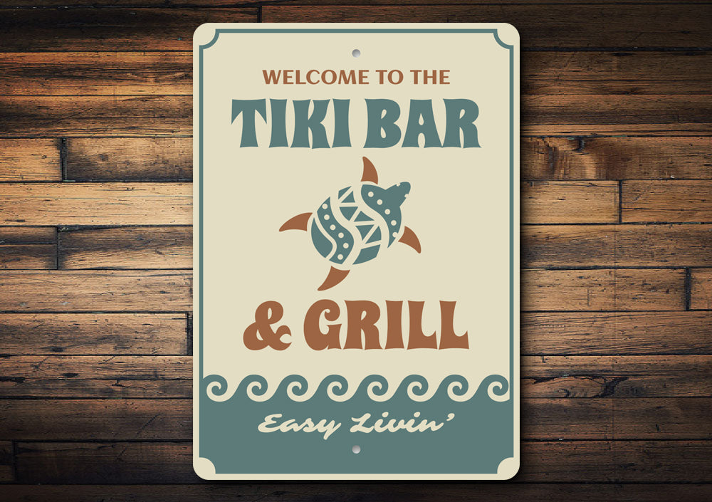 Tiki Bar Turtle Sign