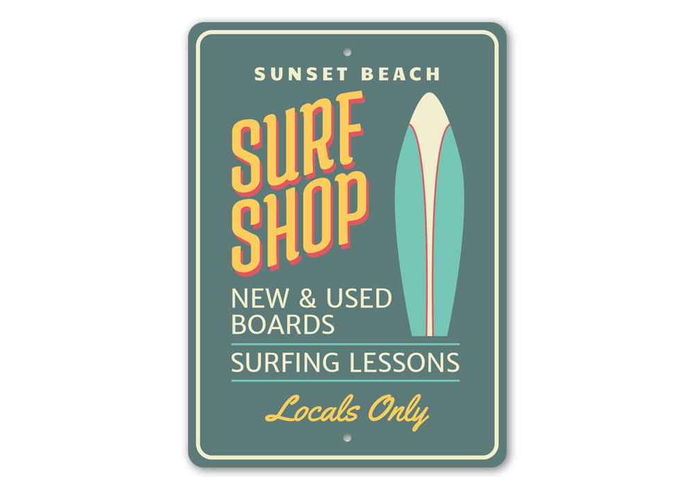 Beach Surf Shop Sign Aluminum Sign