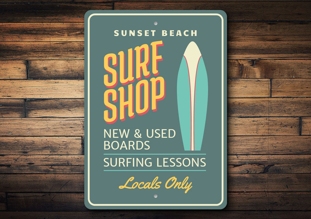 Beach Surf Shop Sign Aluminum Sign