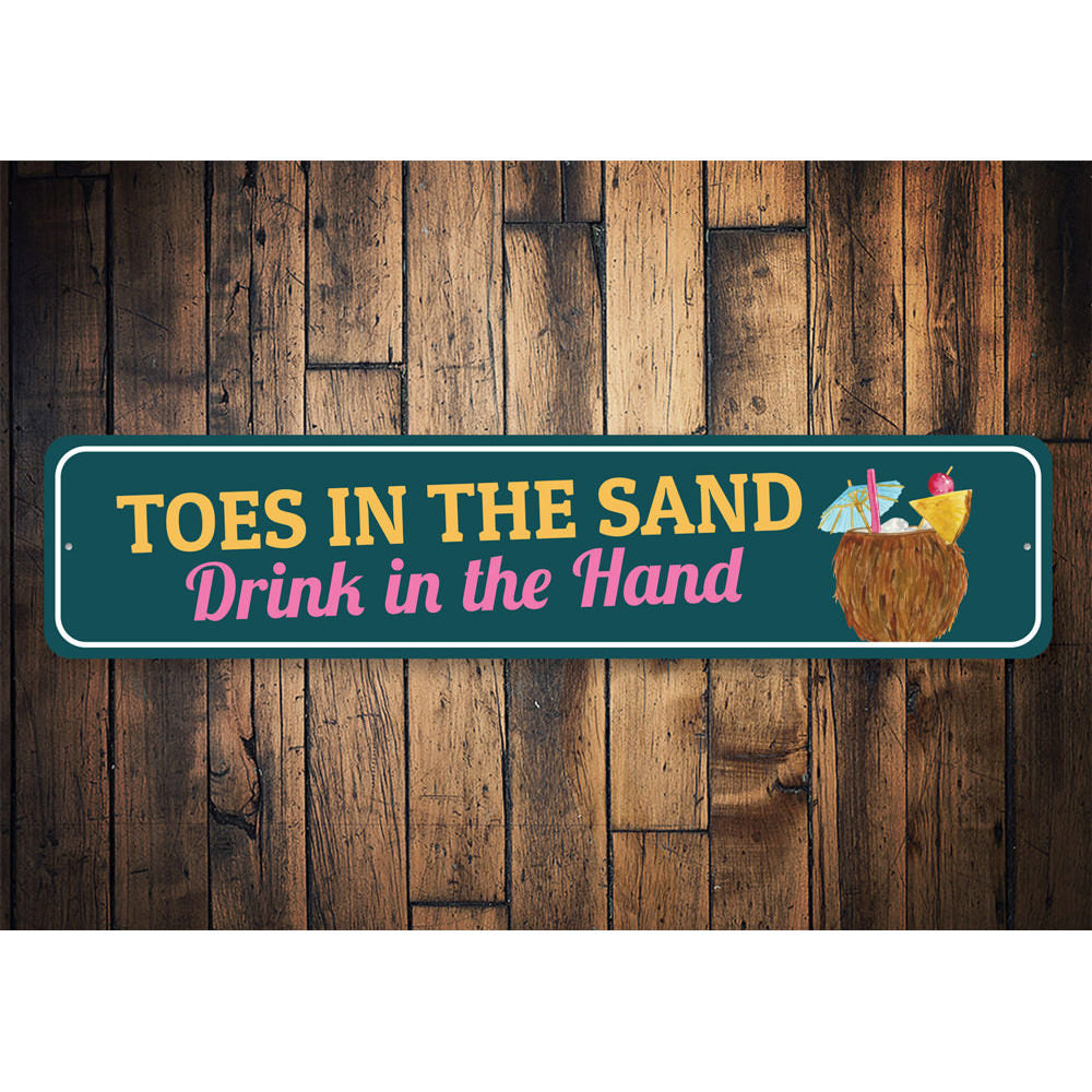 Toes in the Sand Sign Aluminum Sign