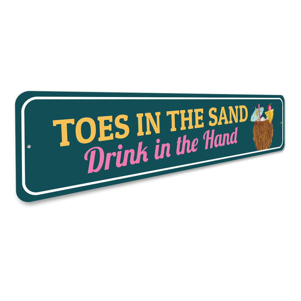 Toes in the Sand Sign Aluminum Sign