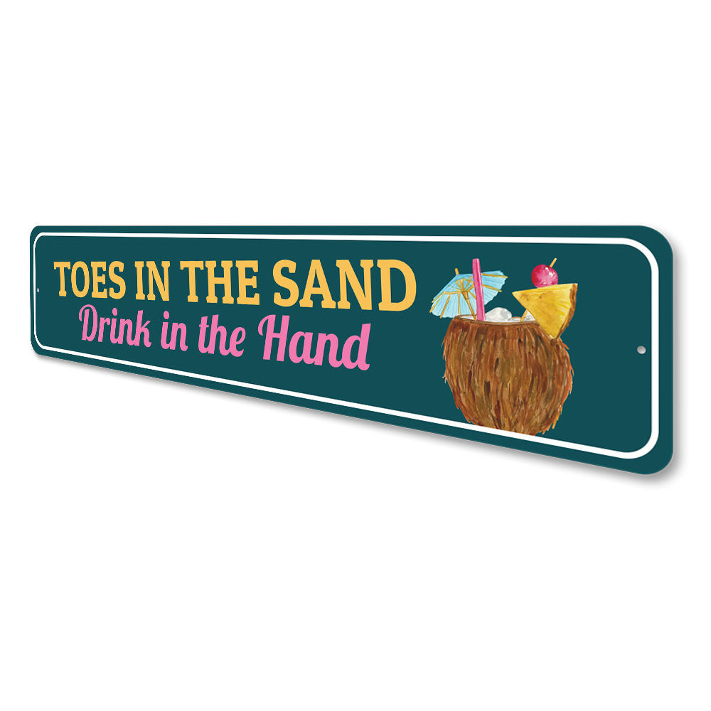 Toes in the Sand Sign Aluminum Sign