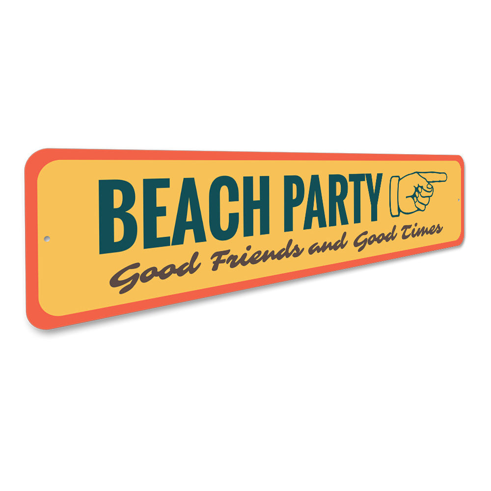 Beach Party Directional Sign Aluminum Sign