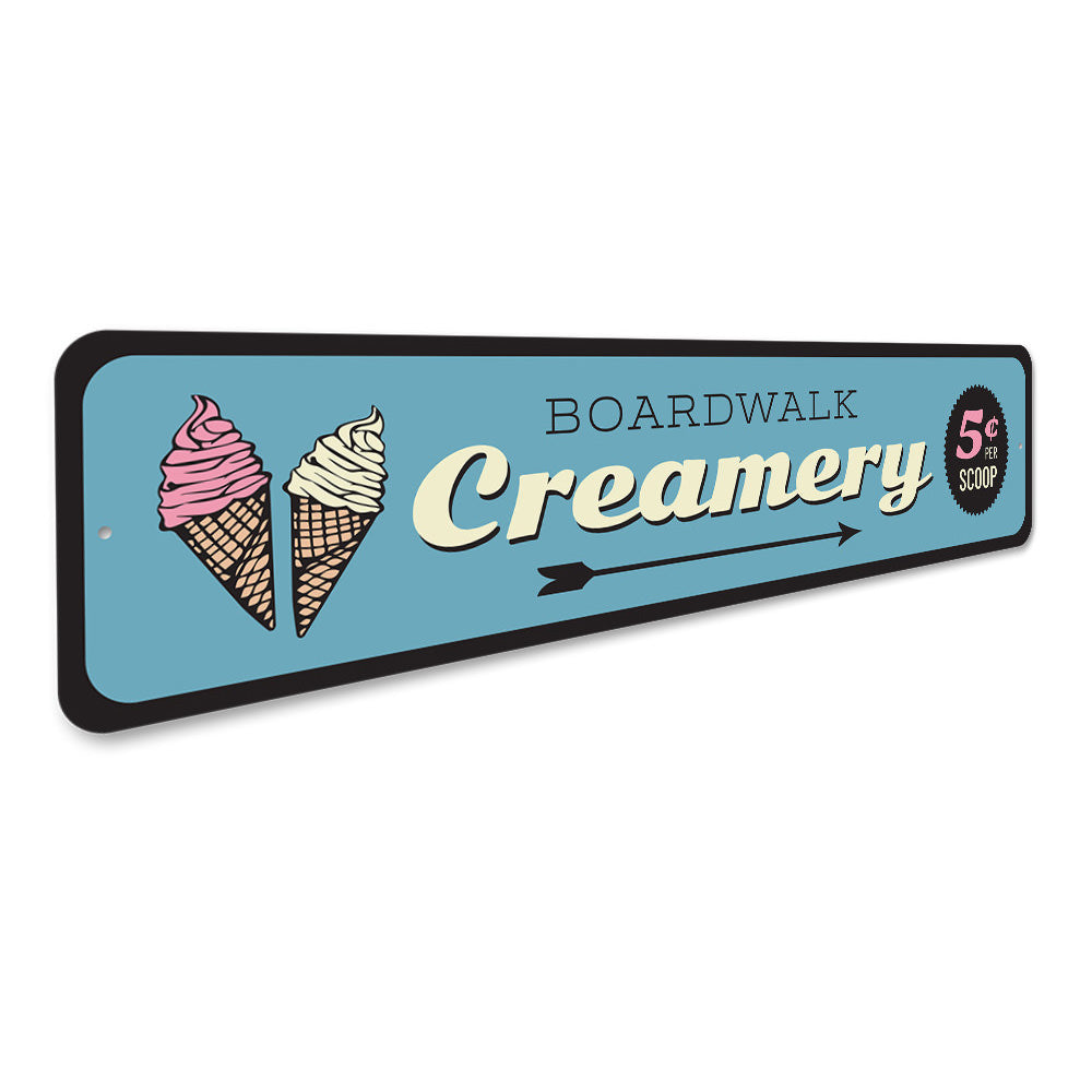 Boardwalk Creamery Sign Aluminum Sign
