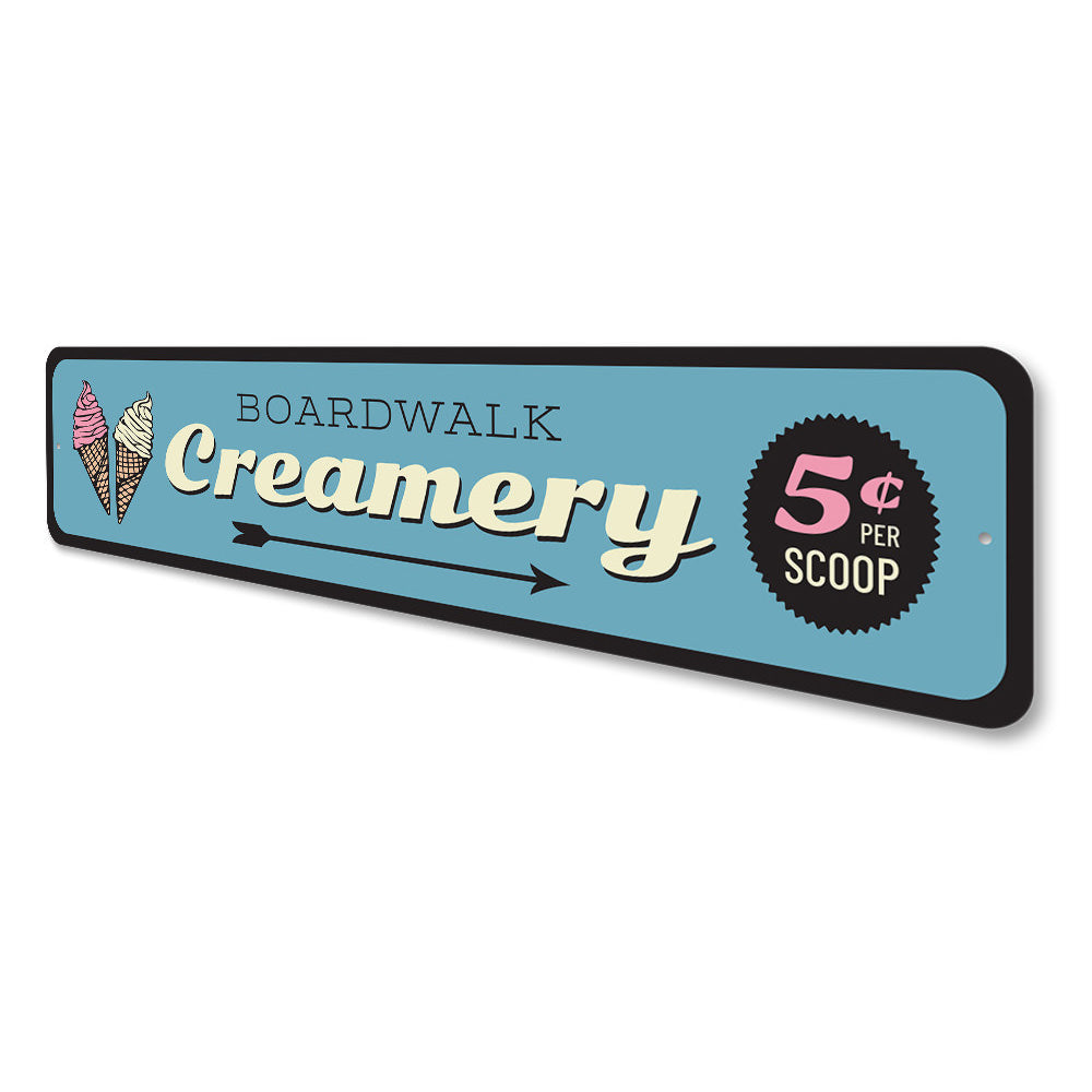 Boardwalk Creamery Sign Aluminum Sign