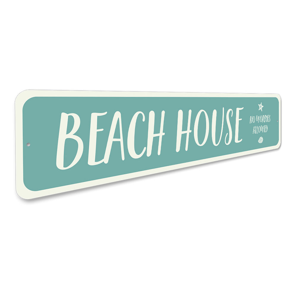 Coastal Beach House Sign Aluminum Sign