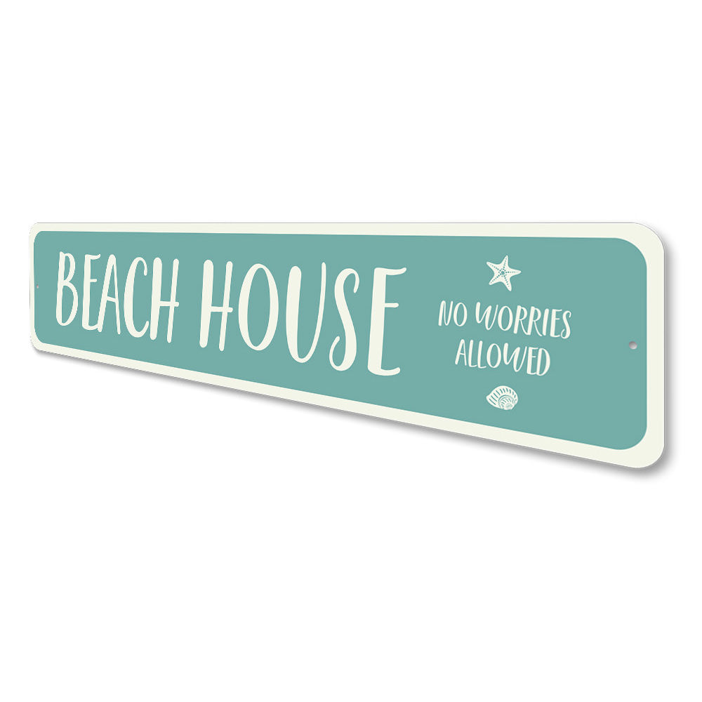 Coastal Beach House Sign Aluminum Sign