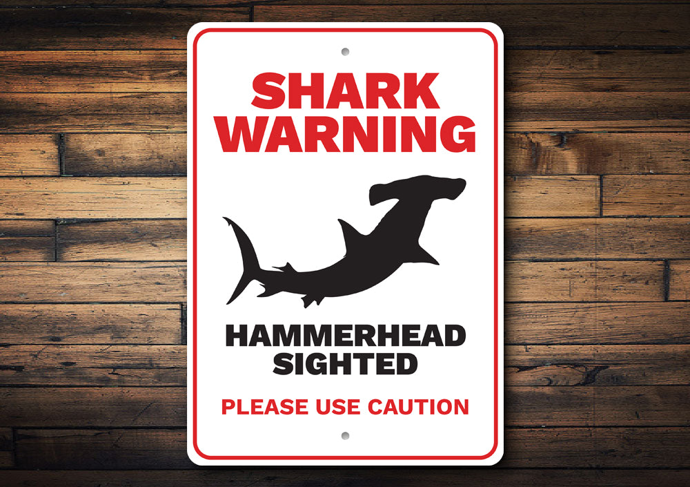 Shark Warning Caution Sign Aluminum Sign