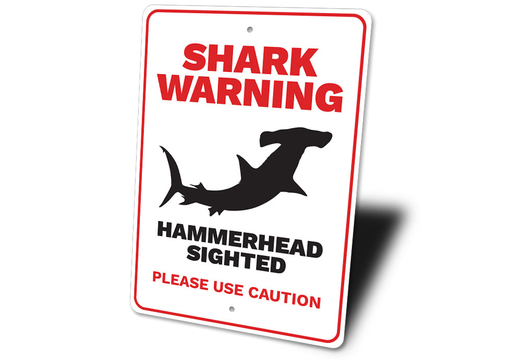 Shark Warning Caution Sign Aluminum Sign