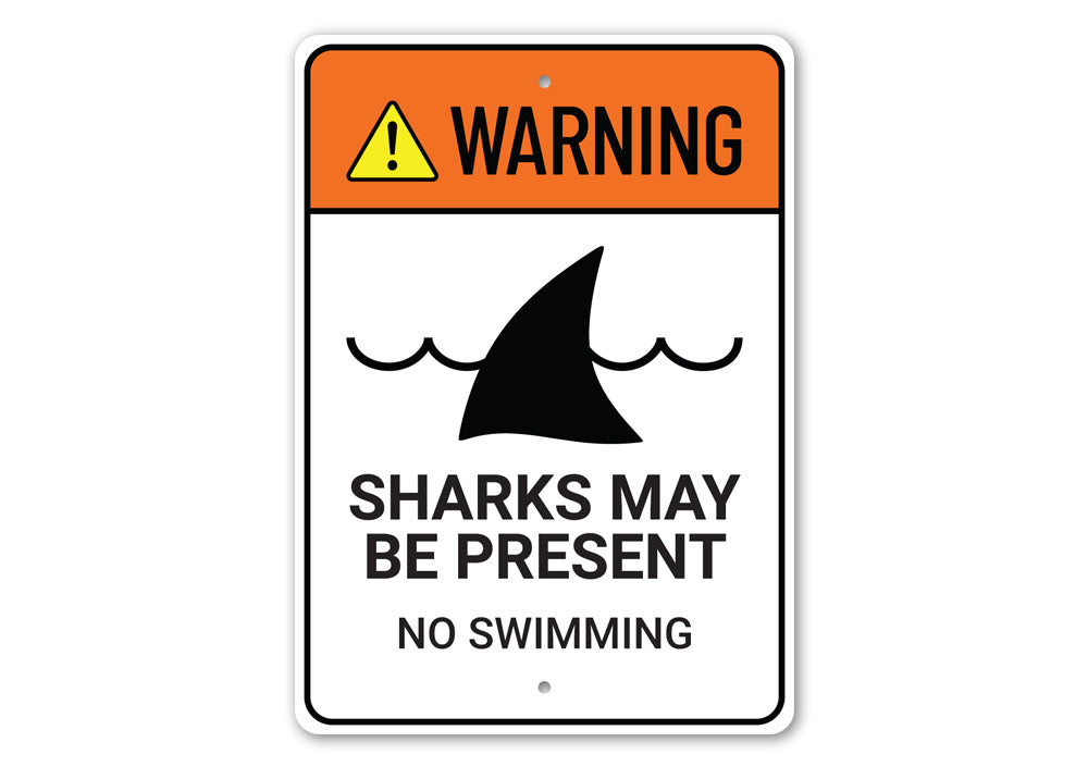 Warning Sharks Present Sign