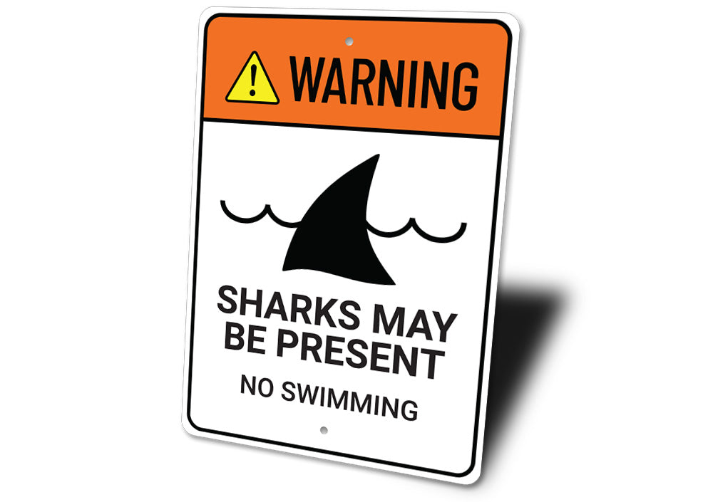 Warning Sharks Present Sign