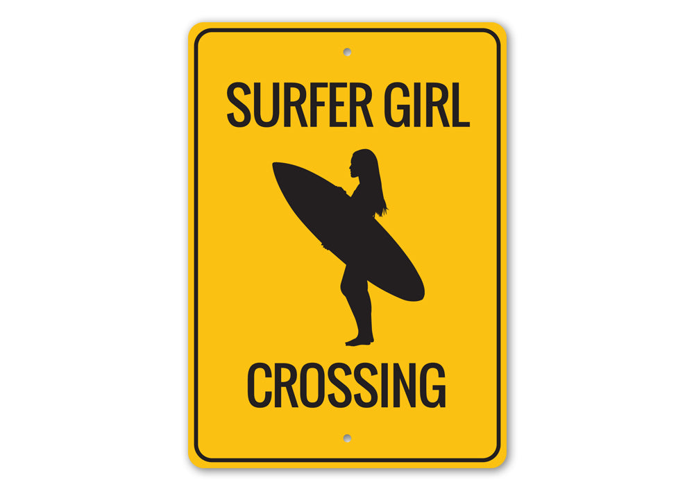 Surfer Girl Crossing Sign