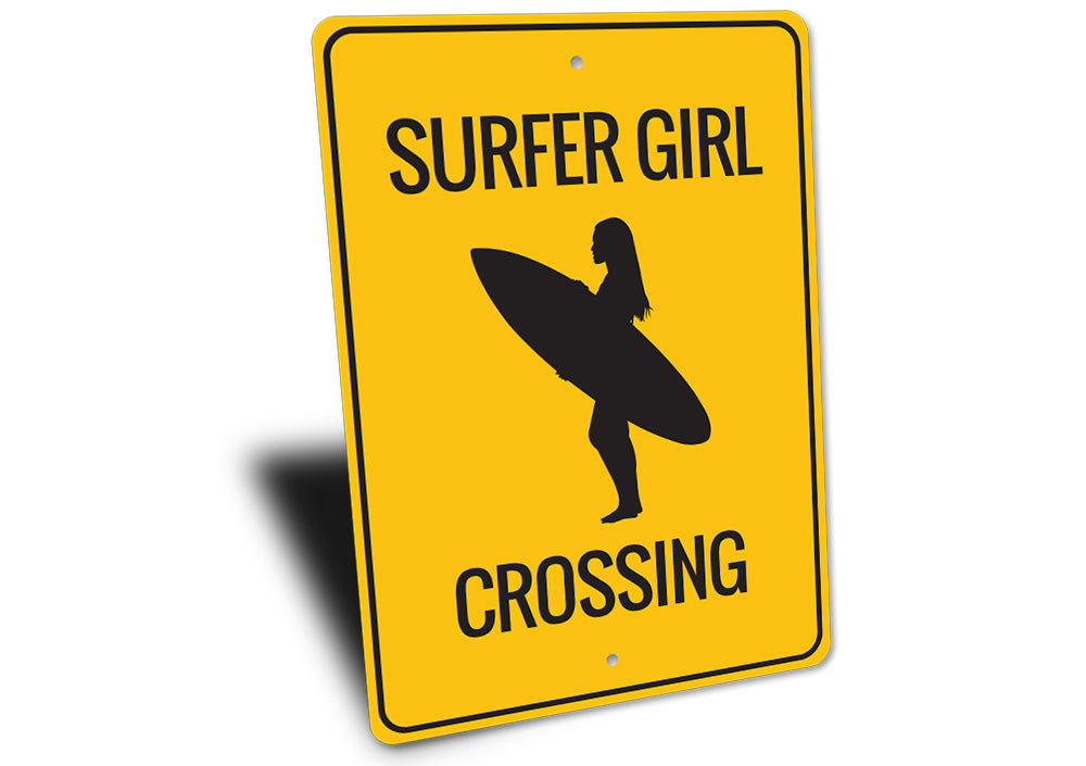 Surfer Girl Crossing Sign