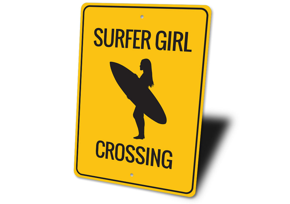 Surfer Girl Crossing Sign