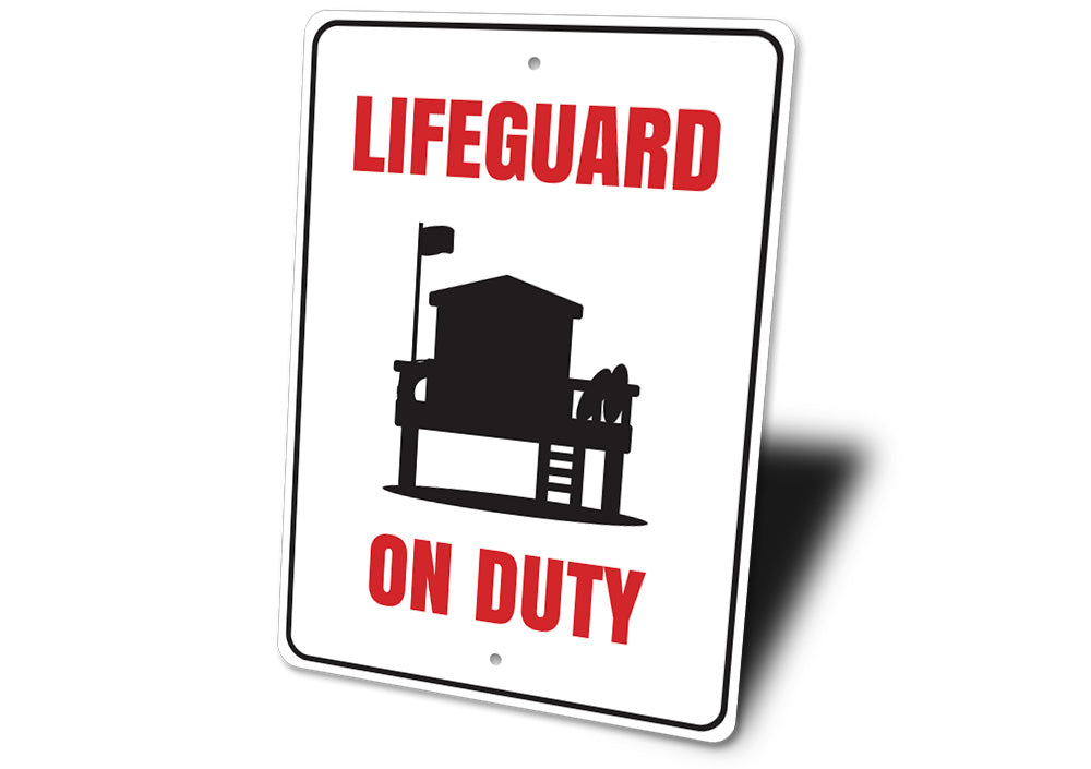 Lifeguard on Duty Sign