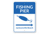 Fishing Pier Arrow Sign Aluminum Sign