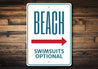 Beach Swimsuits Optional Sign Aluminum Sign