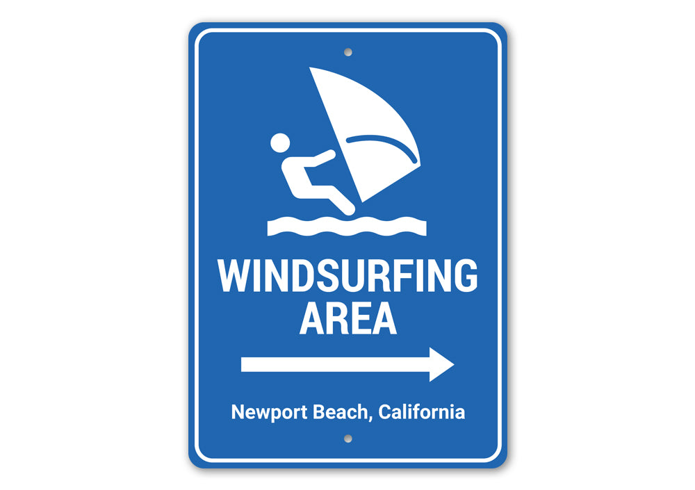 Windsurfing Area Arrow Sign