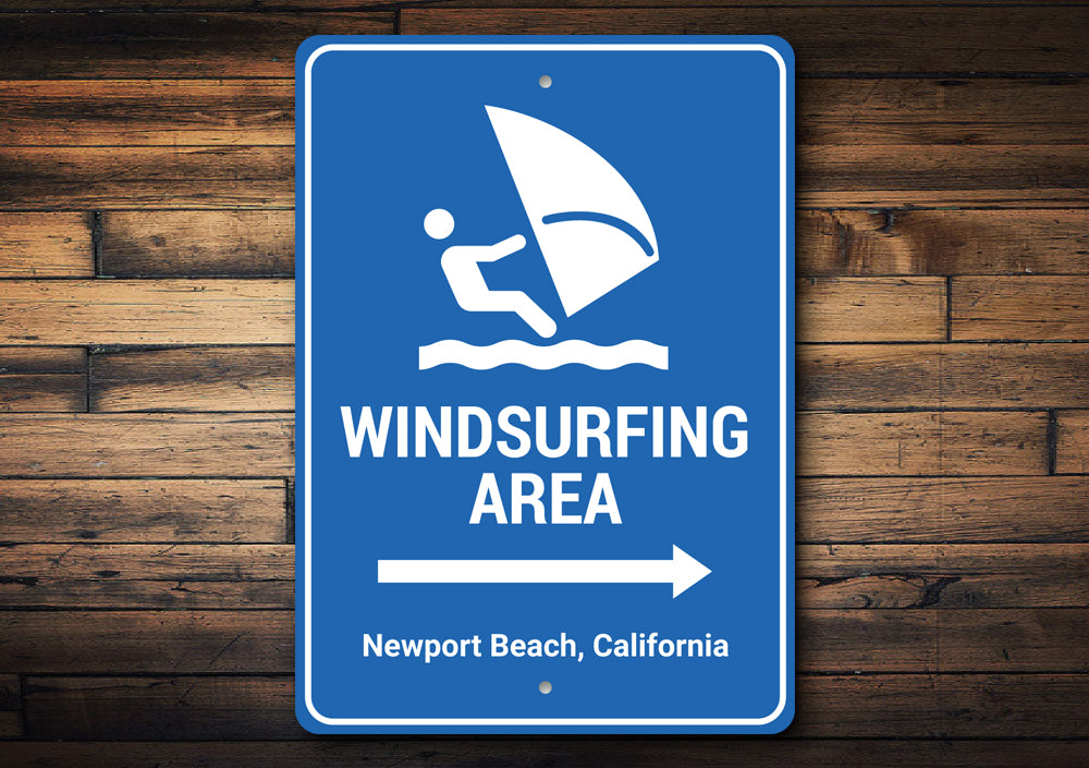 Windsurfing Area Arrow Sign