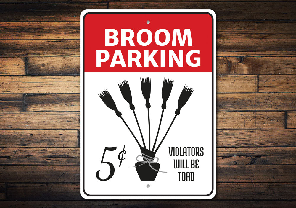 Broom Parking Witch Sign Aluminum Sign