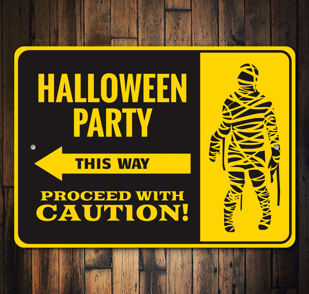 Halloween Party This Way Sign