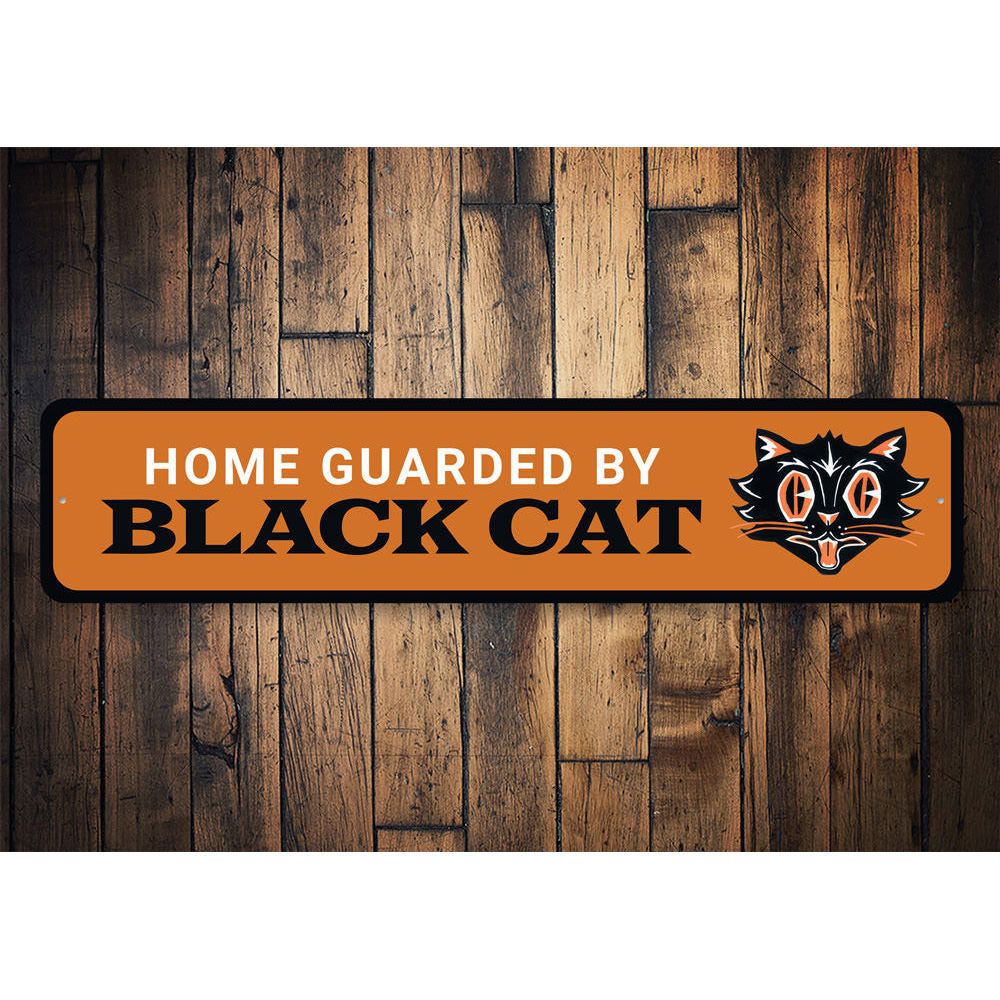 Home Black Cat Sign Aluminum Sign