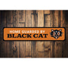 Home Black Cat Sign Aluminum Sign