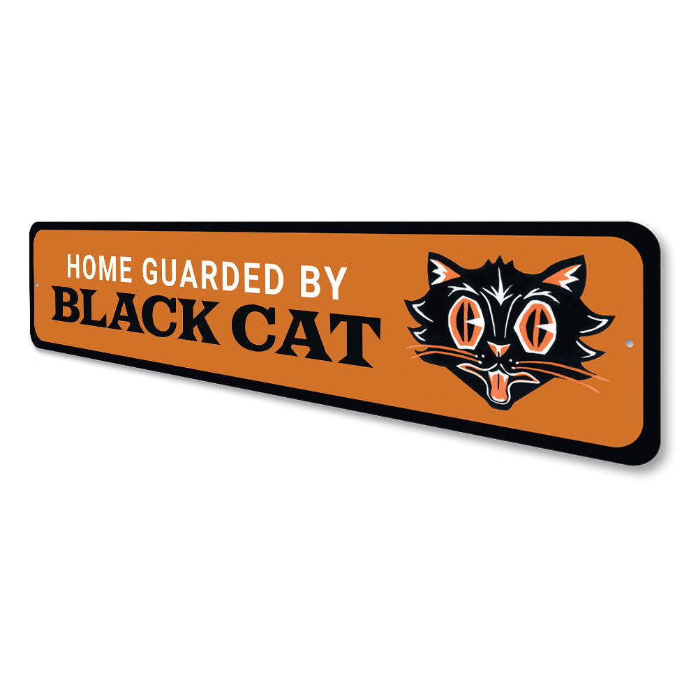 Home Black Cat Sign Aluminum Sign