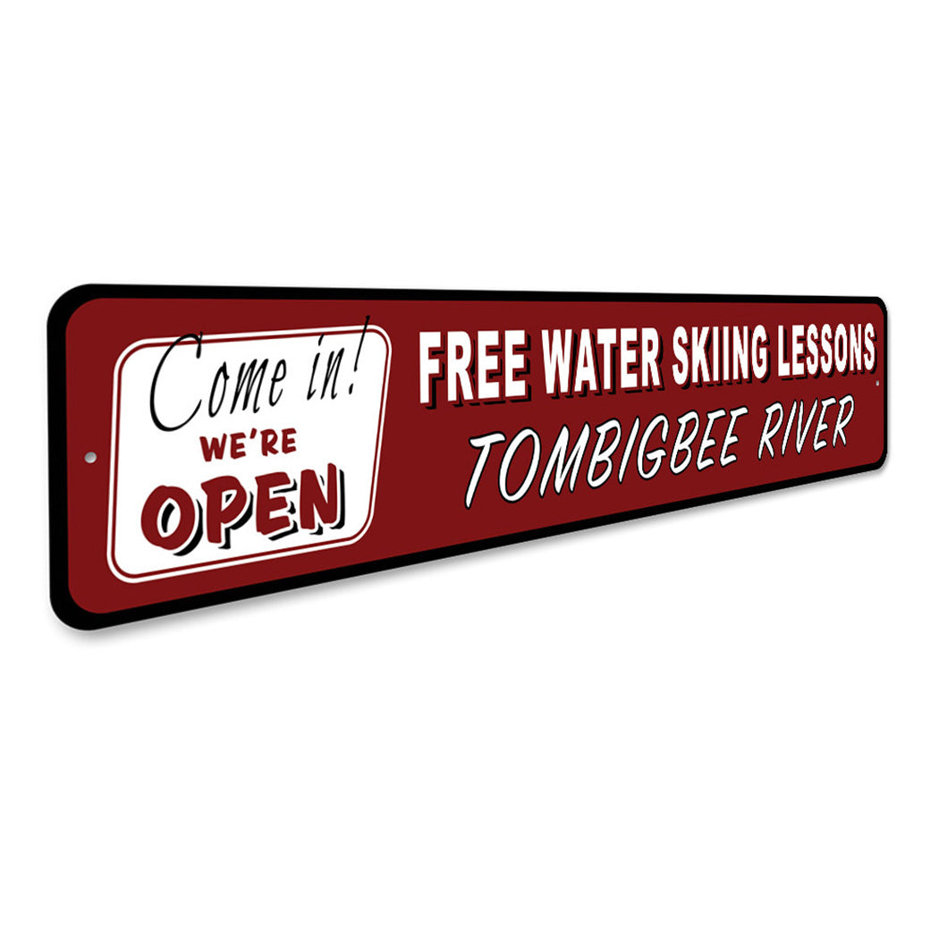 Free Water Skiing Lessons Personalized Sign