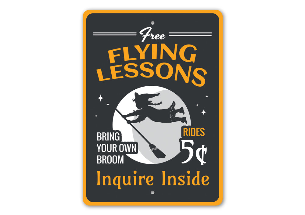 Free Flying Lessons Witch Sign