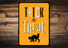 Trick or Treat Black Cat Sign