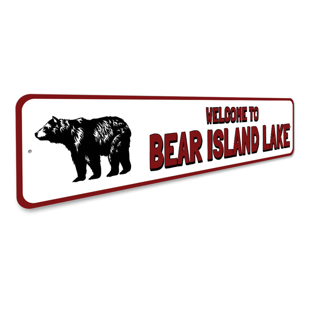 Welcome To Bear Island Lake Sign