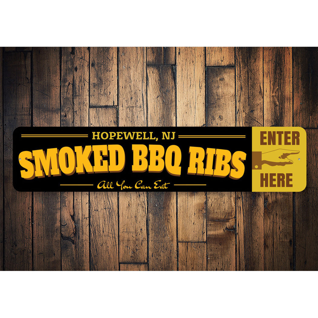 Custom Smoked Bbq Ribs All You Can Eat Sign