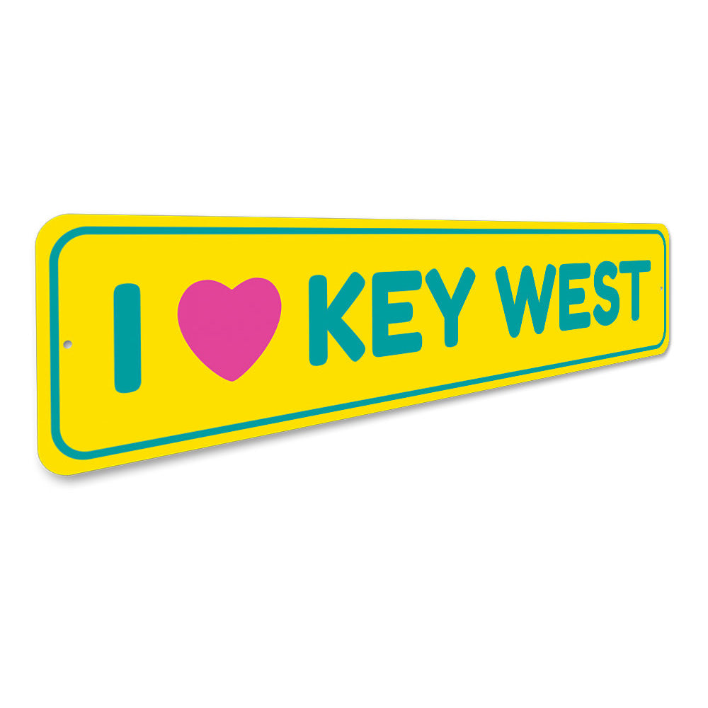 I Love Key West Sign Aluminum Sign