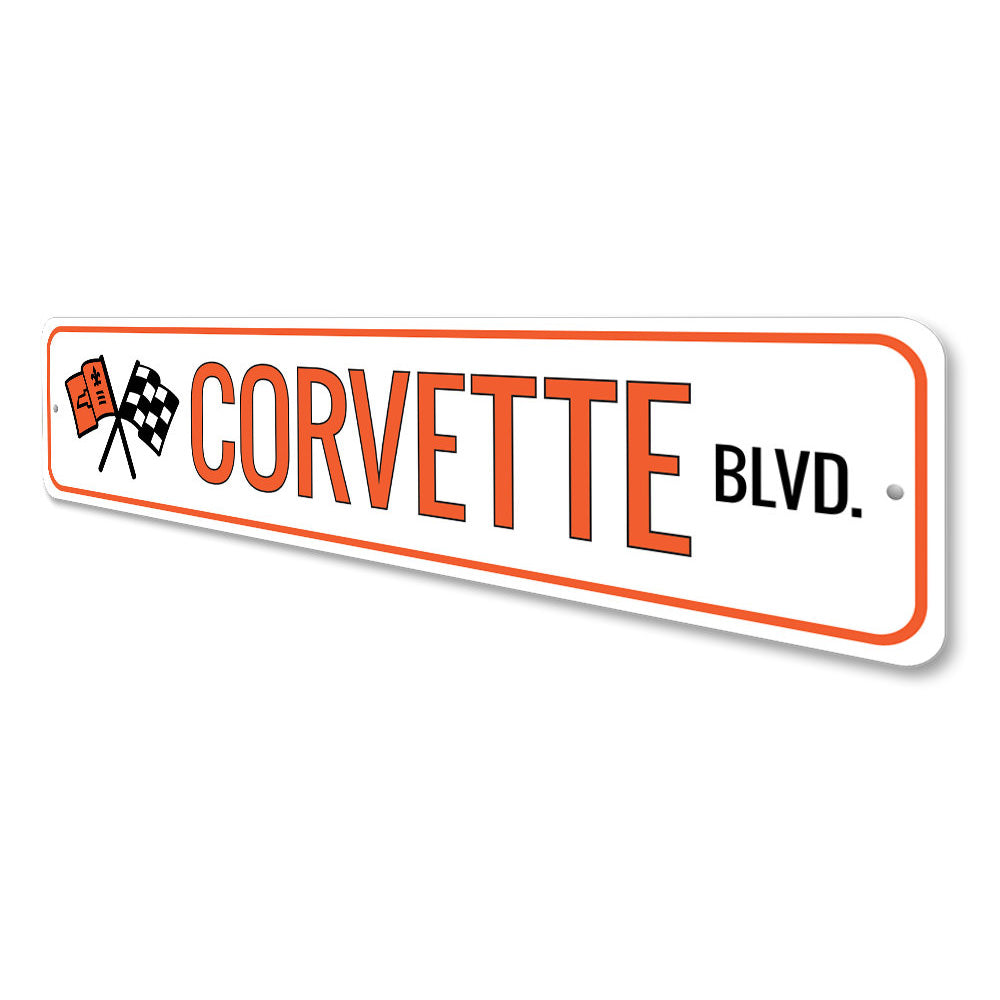 Corvette Street Sign Aluminum Sign