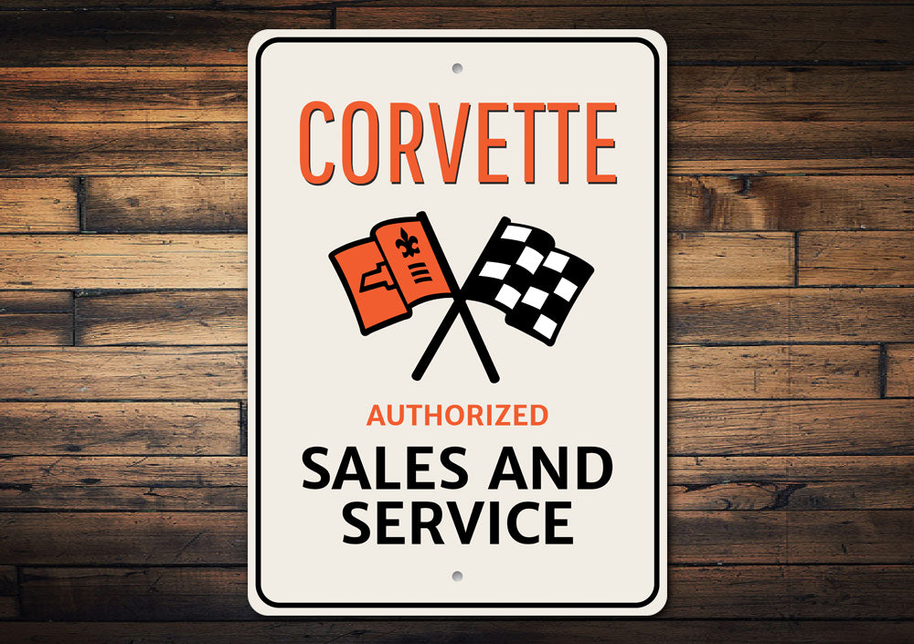Corvette Authorized Service Sign