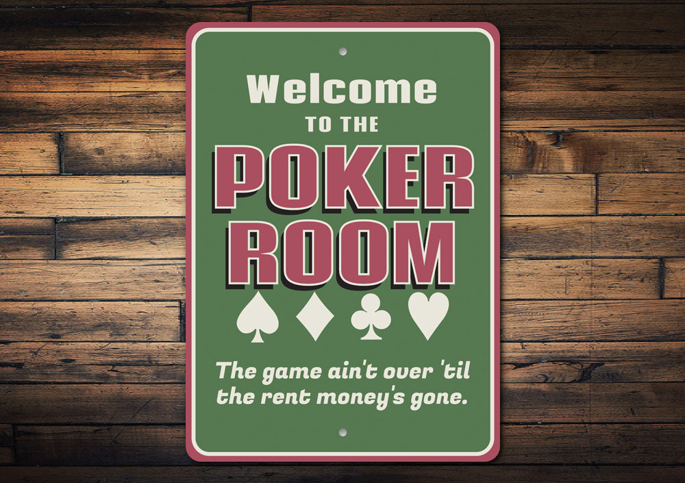 Poker Room Welcome Sign Aluminum Sign