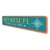 Key West Coordinates Sign Aluminum Sign