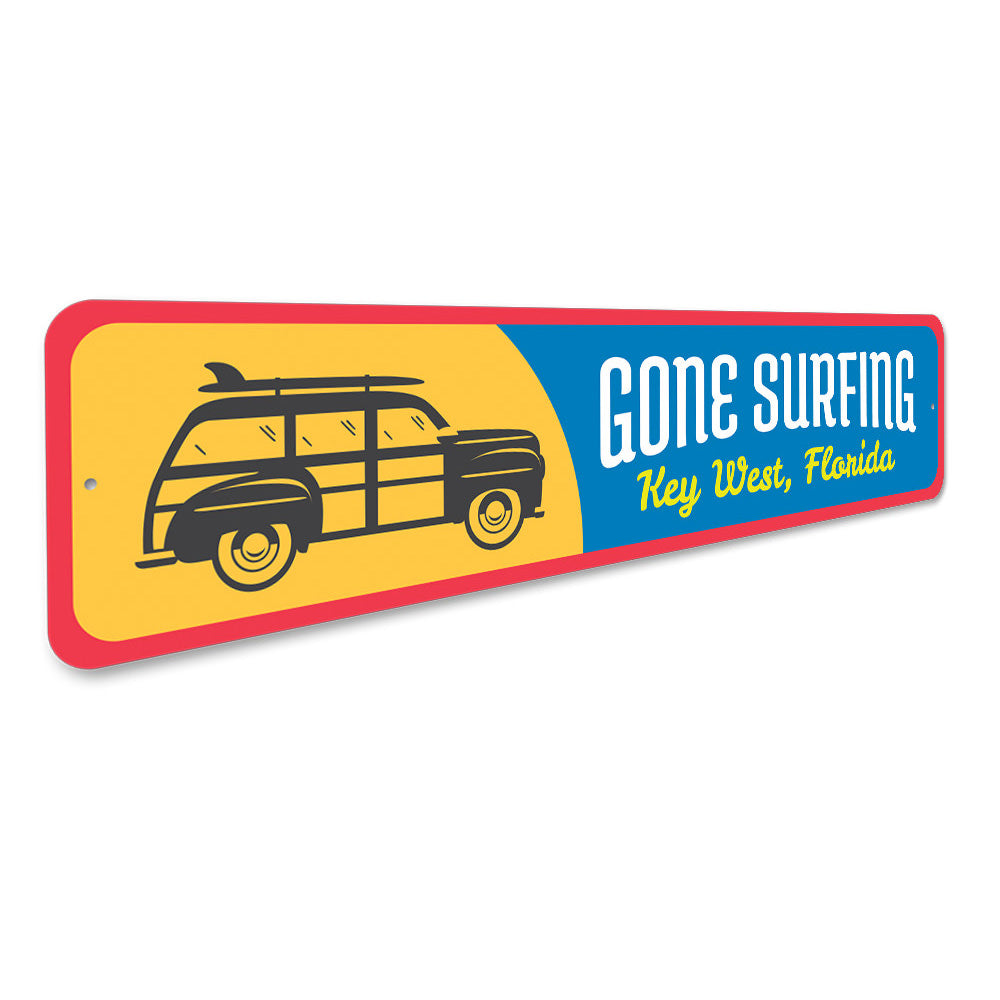 Gone Surfing Key West Sign Aluminum Sign